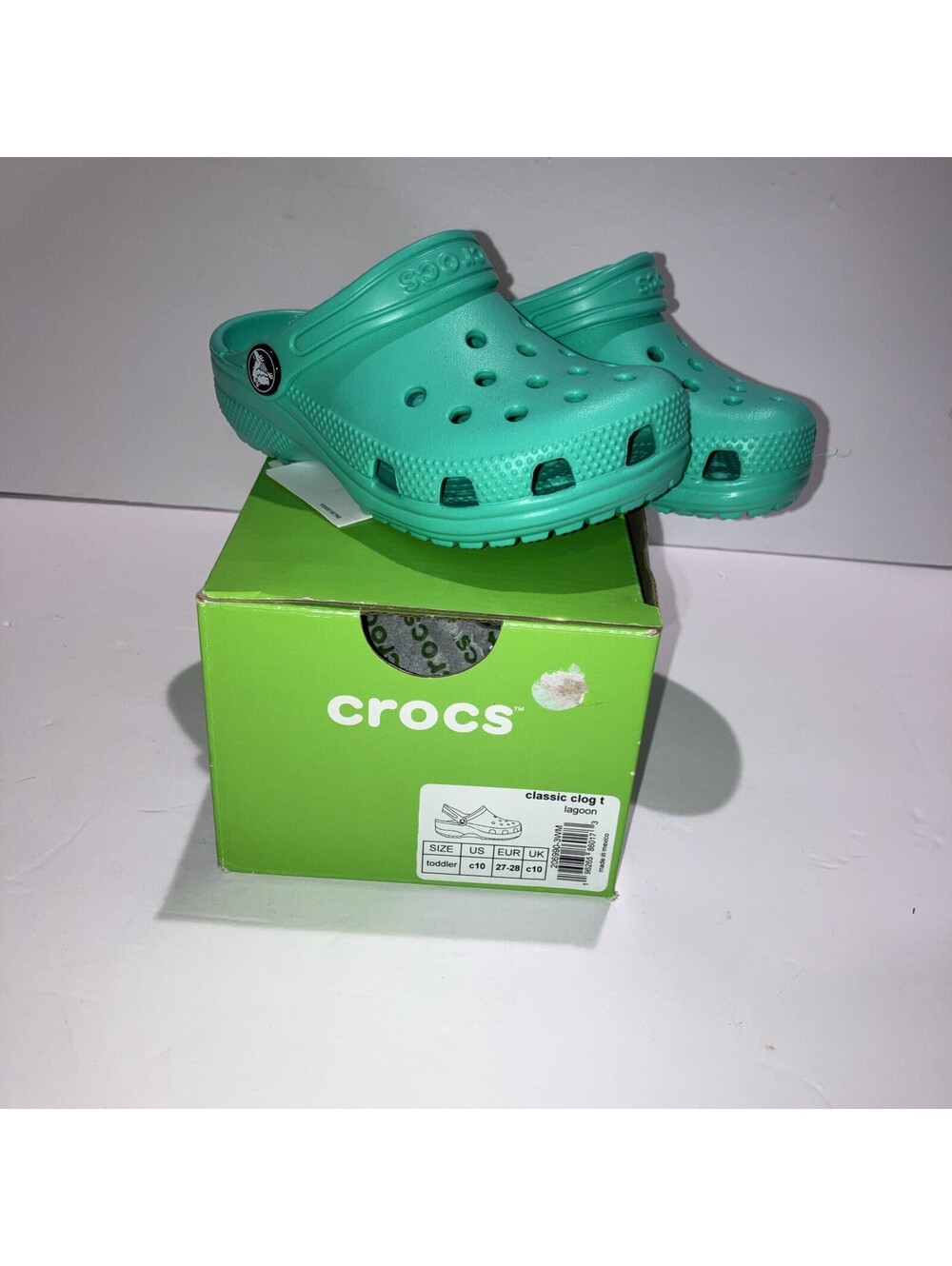 Crocs Classic Clog Lagoon Size 10 C Light Green Turquoise Color-way NEW